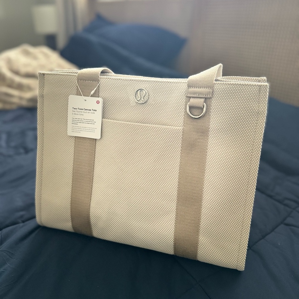 Lululemon Athletica Two Tone Canvas Tote Bag